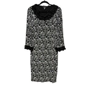 Alfani‎ Victorian Whimsigoth Midi Dress Womens Sz XL Dark Coquette Noir Elegance